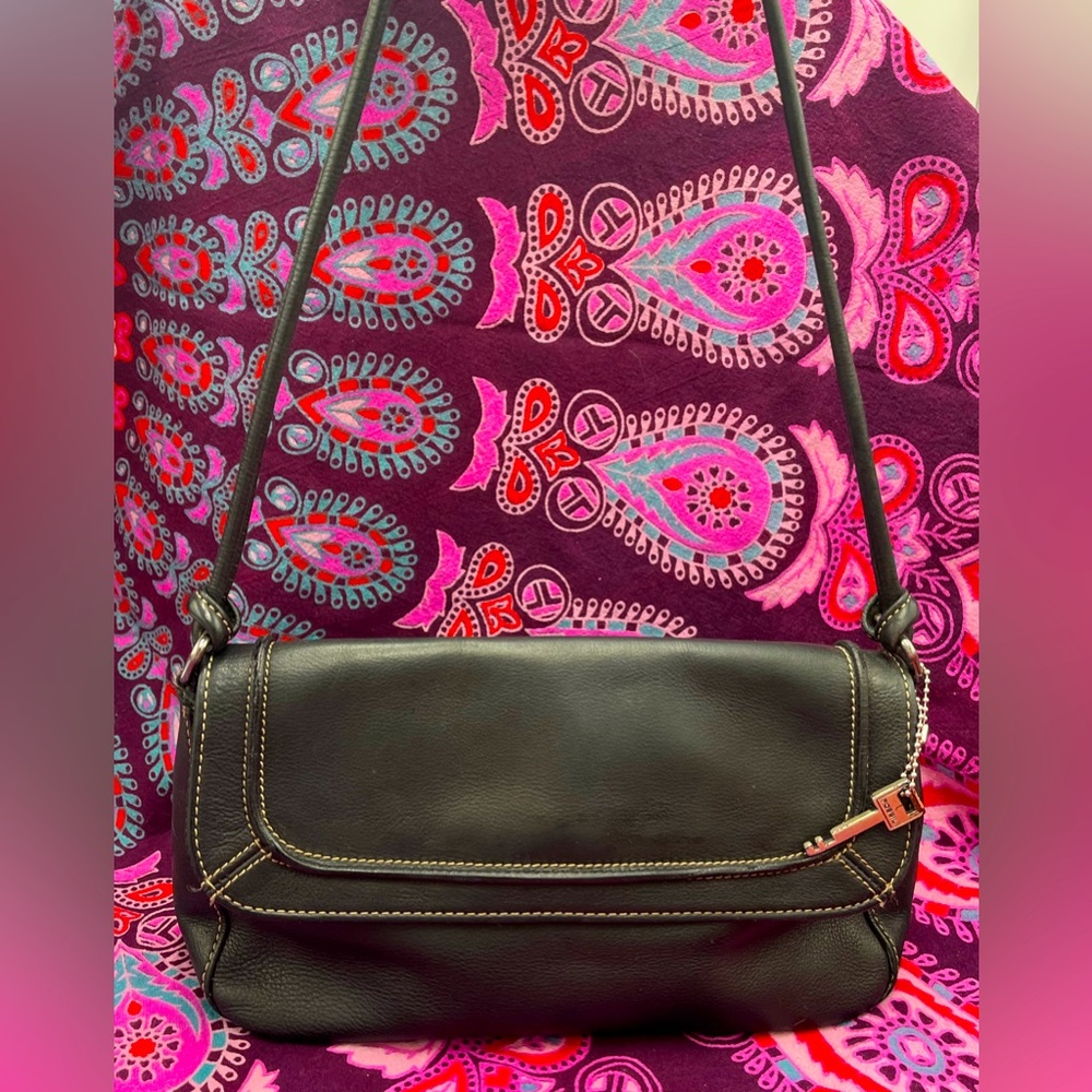 ❤️🗝️Fossil Black Leather Shoulder Bag Purse❤️🗝️